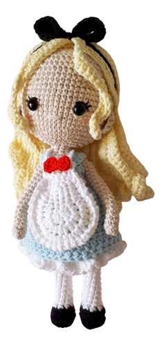 Muñeca Alicia País Maravillas Amigurumi Tejida - Pipelino