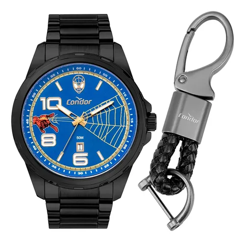 Relógio Condor Masculino Spider Man Preto Co2115mzj Ki4a Preto Azul