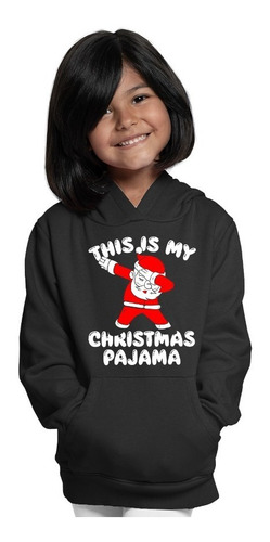 Sudadera Negra De Navidad Infantil Pijama Usein Bolt Santa