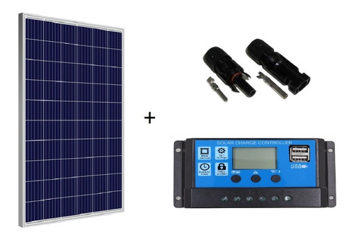 Panel Solar 100w Policristalino+c. De Carga 30amp