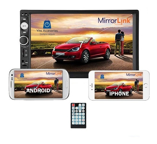 Radio Auto 2 Din Mirror Link Bluetooth Video Usb Pantalla