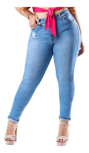 Jeans Skinny Con Strech /tallas Extras, 2523 (mezclilla Ligh