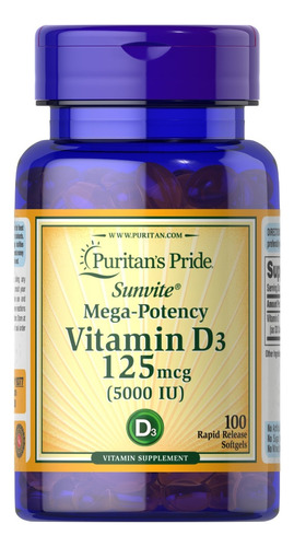 Vitamina D3 5000ui 100 Softgels - Unidad a $449