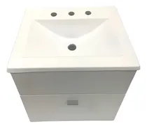 Comprar Vanitory Blanco\u002Fnegro Ideal Baño Chico 40cm Colgar 1\u002F3 Ori