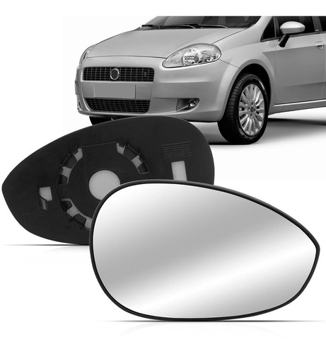 Lente Espelho Retrovisor Punto 07 08 A 15 16 17 Com Suporte