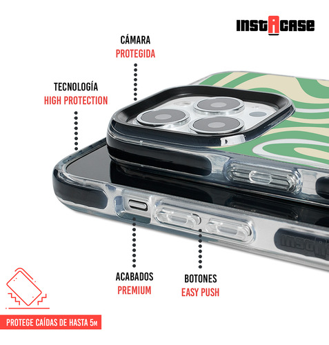 Funda Para iPhone Con Tu Nombre Para Mujer Curvas Verde
