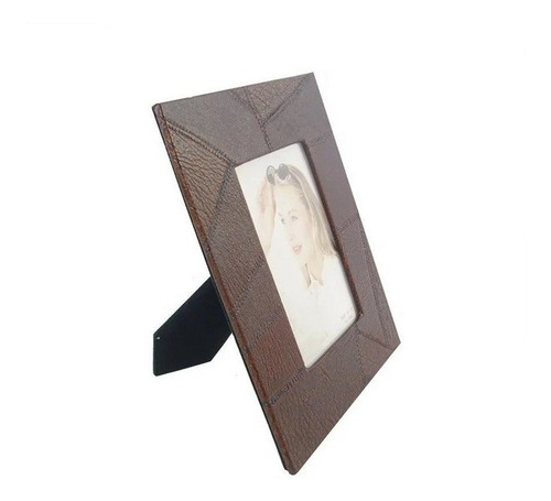 Portarretrato Con Diseño De Cuero Tejido 22 X 17 Cm /hogar