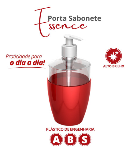 Porta Sabonete Líquido Essence Vermelho Durín