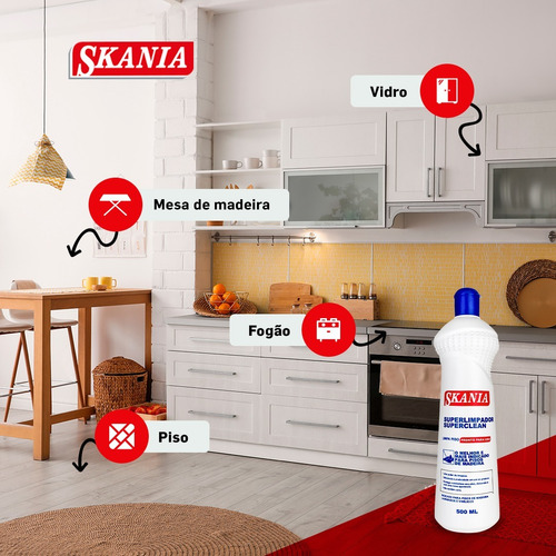 Limpa Piso De Madeira Superclean Pronto Uso Skania 500ml