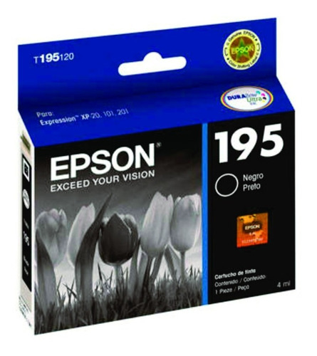 Cartucho Epson 195 Negro Original Impresora Inkjet