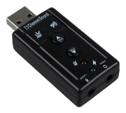 Placa Adaptador De Som Usb 7.1 Canais Audio P2 Mic Usb Pc