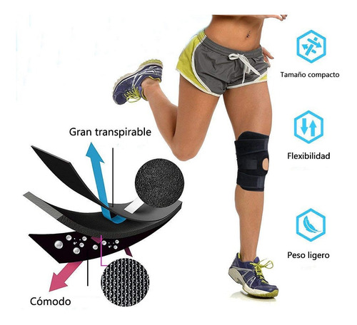 Imagen 6 de 7 de Rodillera Deportiva Ortopedica Soporte Protector Articulado