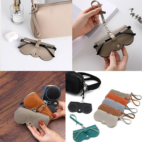 Bolsa De Gafas De Sol De Cuero Suave, Funda Portátil Para Ga