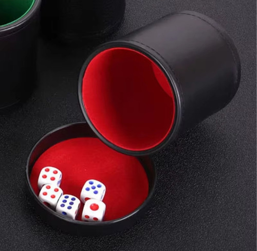 Dados Copo Premium Em Couro Com Tampa - Rpg /jogos Tabuleiro