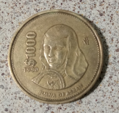 Moneda 1000 Pesos Sor Juana 1990 Bien Conservada. 