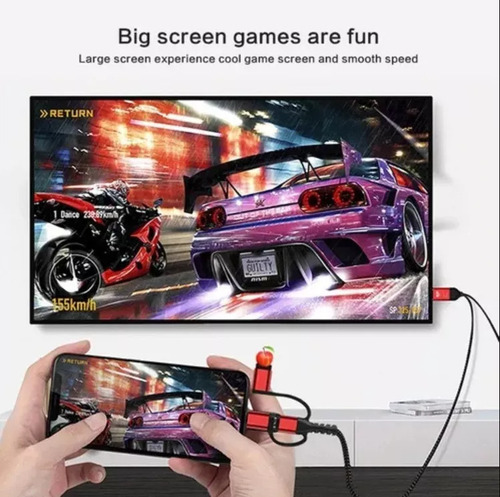 // Cabo De Projetor Usb Tipo C Para Hdmi 4k Para Telefone