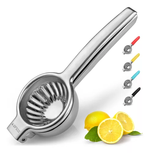 Zulay Kitchen Exprimidor de limón - Acero inoxidable, exprimidor de limón  fácil de usar - Exprimidor de limón resistente y fácil de limpiar - Prensa