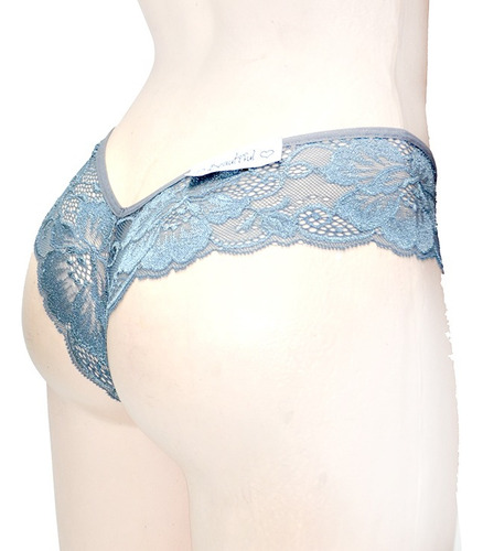 Tanga Corte V De Suave Y Bonito Encaje Co001 Gris