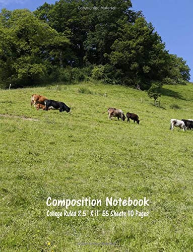 Composition Notebook College Ruled Cow Farm Bull Bovine Catt