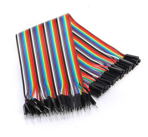 Imagen 2 de 4 de Pack 40 Cables Macho Hembra 10cm Dupont Arduino Protoboard