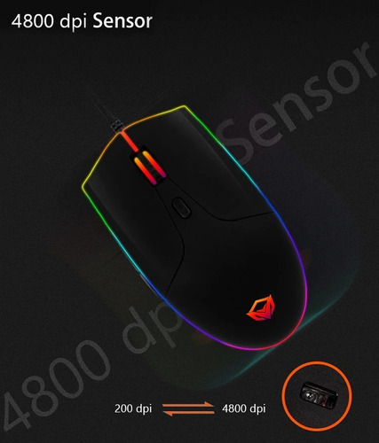 Imagen 7 de 8 de Mouse Gamer Gaming Rgb Usb Pc Notebook Ps4 Meetion Gm 21