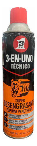 3-en-uno Técnico Desengrasante Espuma Penetrante Spray 521ml
