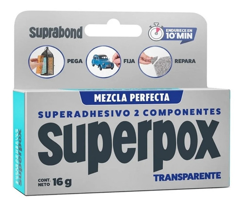 Adhesivo Epoxi Superpox 2 Compon. Transparente 16 Gr 10 Min