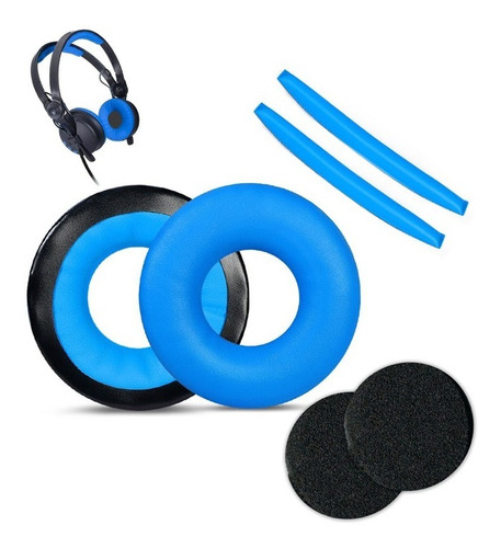 Espuma Almofada Azul Para Fone Sennheiser Hd25 / Amperior