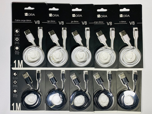 Mayoreo Grm 10 Cables 1hora V8 Microusb 2.1a Carga Y Datos