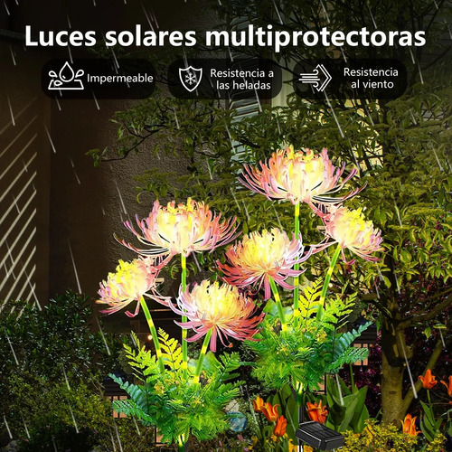 2 Luces Solares De Flores Para Decoración De Jardín De 70 Cm