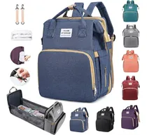 Comprar Mochila Pañalera Cuna Impermeable Multifunción Bebé Viaje Color Azul