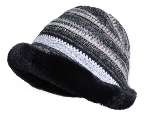 Gorro De Pescador Sintético Estampado A Cuadros Para Mujer,