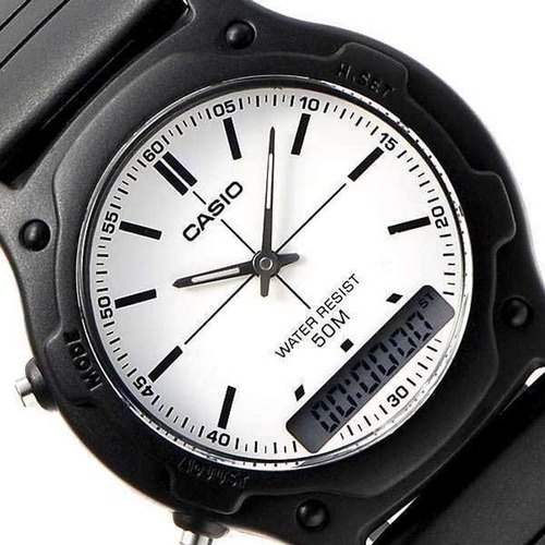 Casio Aw-49he-2 Azul Relogio Anadigi Cronometro Calendário Alarme Dual Time Prova Dágua 50m Original Nf Pronta Entrega