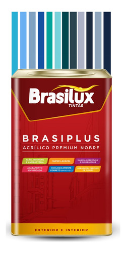 Tinta Azul Para Parede Fosca 16l Brasiplus Lavável