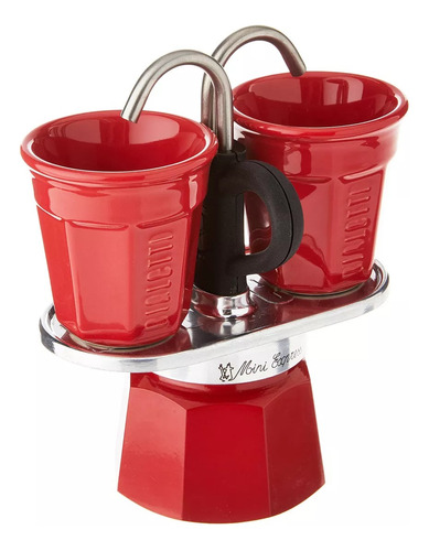 Set Cafetera Moka Bialetti Doble Mini Express 80ml 2 Vasos