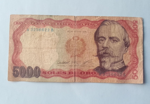  Billete Perú 5000 Soles De Oro 22 Julio 1976