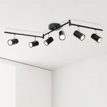 Comprar Kit De Iluminación De Riel Negro Con 6 Focos Led