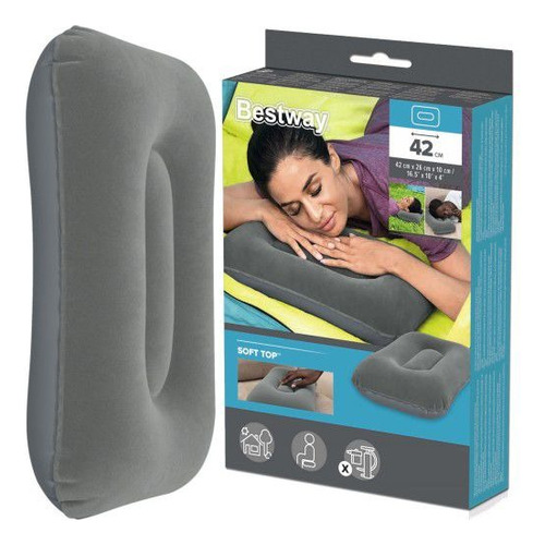 Almohada Inflable Aterciopelada Bestway 67121