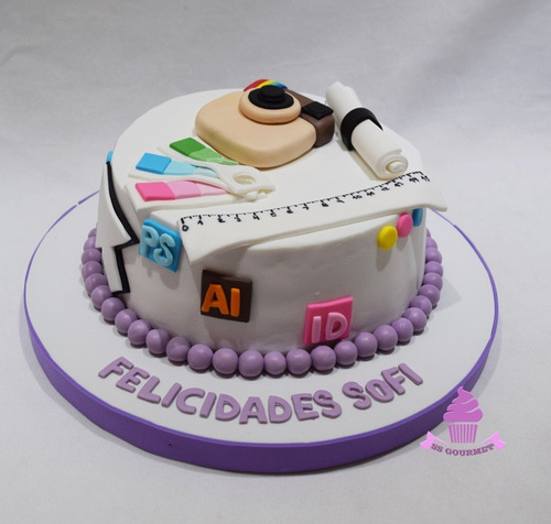 Torta Diseño Grafico Diseñador Graduada Egresados Polaroid