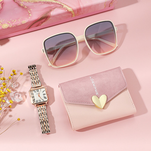 3pcs/set Prácticos Lotes De Regalo Gafas De Sol Monedero