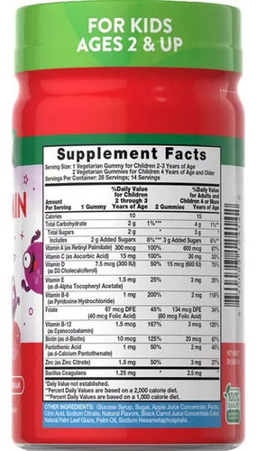 Nature´s Truth Multivitamina + Probióticos Para Niños 28 Pza Sabor Frutos Rojos