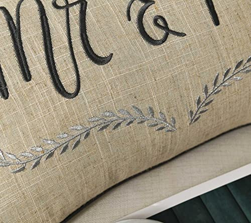 Funda De Cojín Decorativa Bordada Con Texto En Forma De Seño