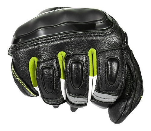 Guantes Para Motociclismo De Cuero Motowolf 0306 - Verde