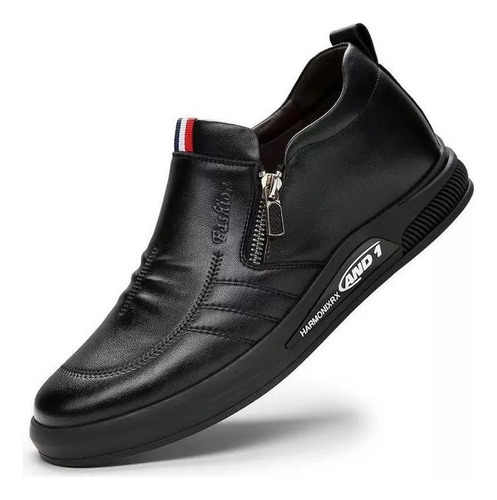 Zapatos De Cuero Casuales Con Cremallera Respirable 2024