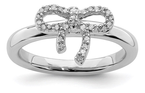 Anillo Stackable Expressions Bow Diamond De 0,1 Quilates En