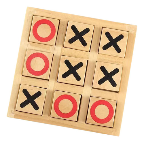 Juego De Madera Tic Tac Toe Para 16,3 Cm X 2,5 Cm X 16,3 Cm