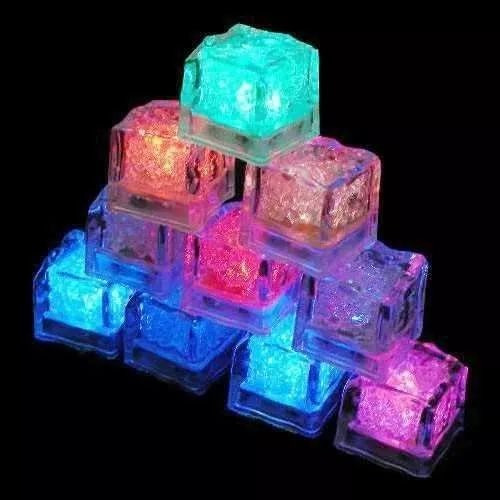Cubo De Gelo Ice Luz Led Festa Neon Brilho Por Sensor