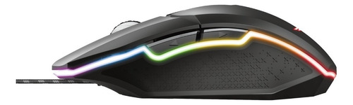 Mouse ergonômico para jogadores Trust Idon Gxt 950 Rgb de 6000 dpi de 7 bots, cor preta