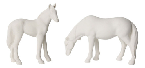 Figura De Terrario Adorno Con Forma De Pequeño Caballo Blanc