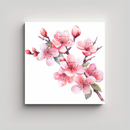 Cuadro De Arte Acuarela Cherry Blossom Cartoon 40x40cm